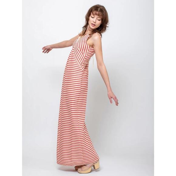 Odeeh Dresses & Skirts - Odeeh Knit Striped Maxi Dress Poppy